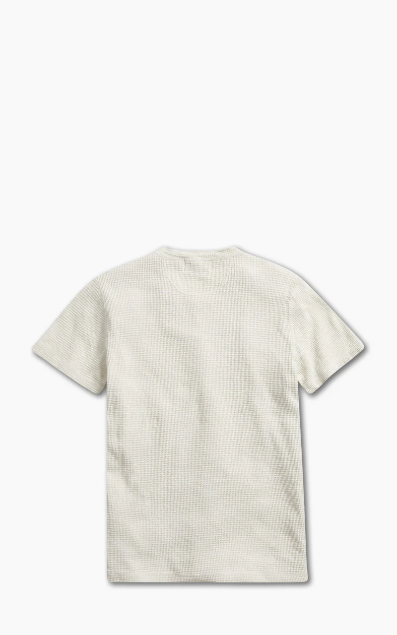 RRL Waffle-Knit Henley Shirt Paper White - Image 3