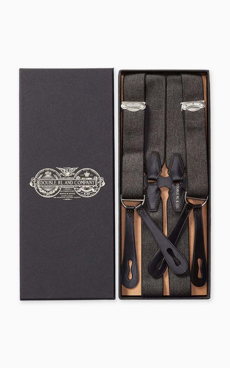 RRL Warren Stretch Jaspé Braces Charcoal Grey - Image 2