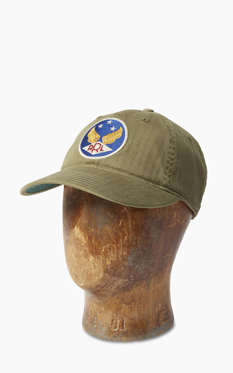 RRL Winged-Logo Baseball Cap Garment-Dyed Brewster Green