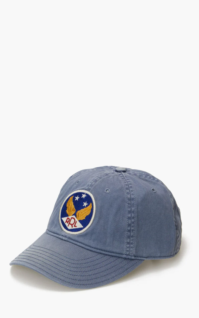 RRL Winged-Logo Baseball Cap Garment-Dyed Midnight Blue - Image 4