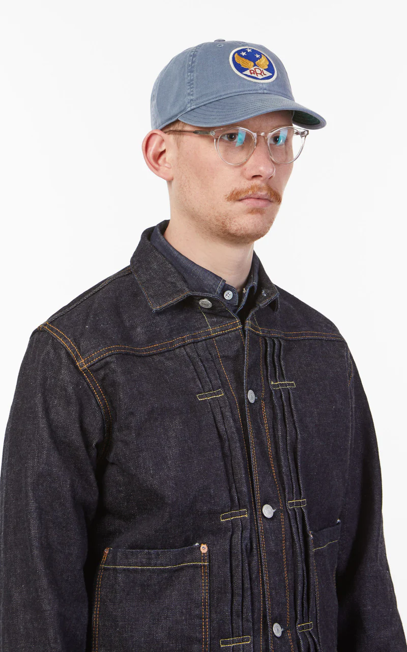RRL Winged-Logo Baseball Cap Garment-Dyed Midnight Blue - Image 5
