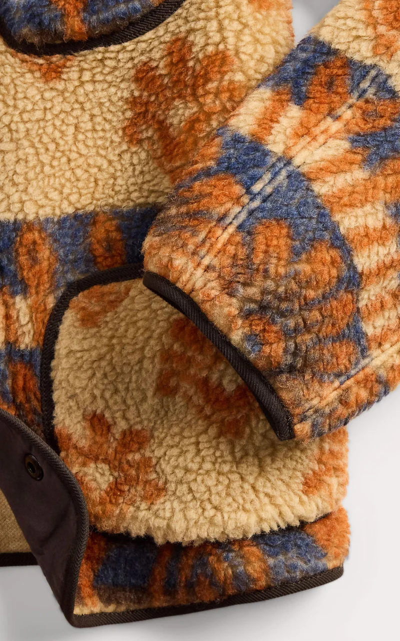 RRL Wool-Blend Pile Fleece Jacket Orange Multi - Image 4