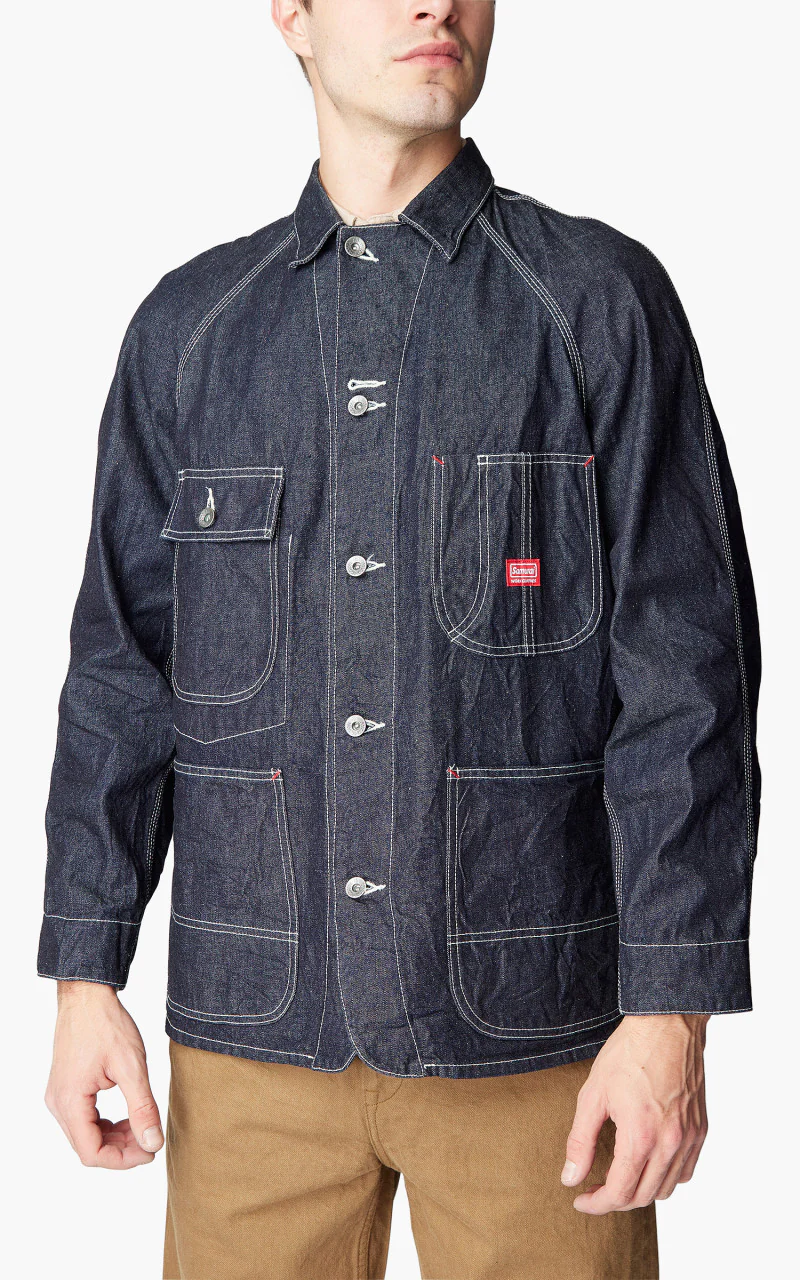 Samurai Jeans HJCA-D10oz Chore Jacket Selvedge Pure Indigo 10oz - Image 2