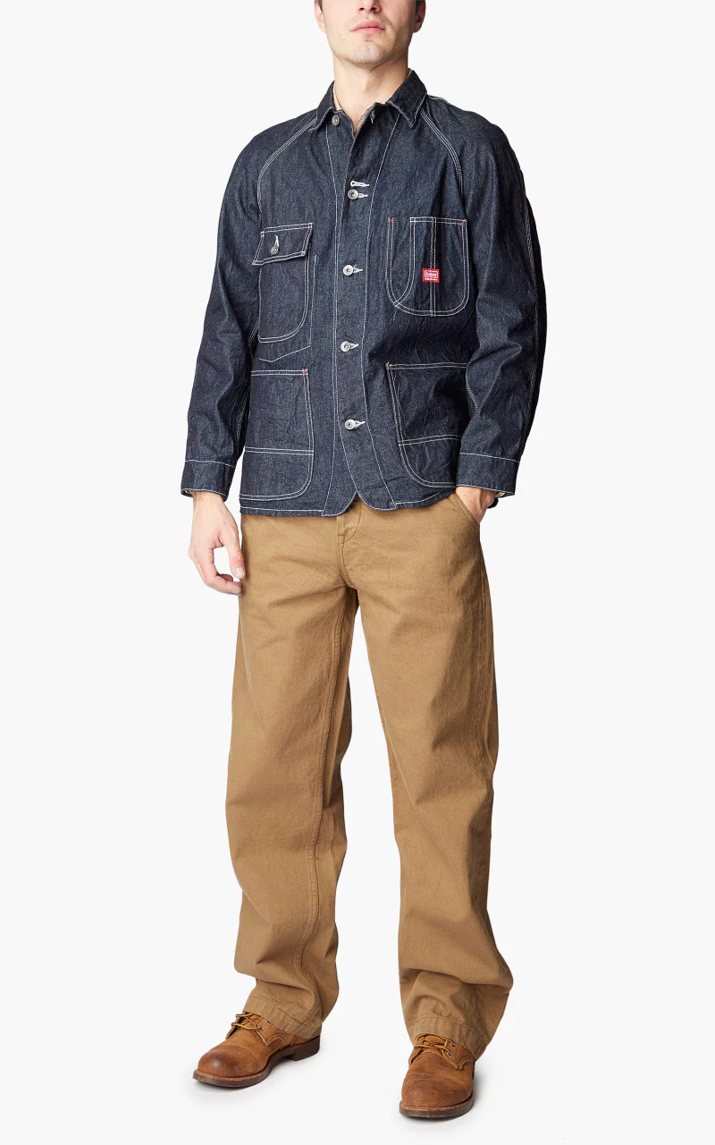 Samurai Jeans HJCA-D10oz Chore Jacket Selvedge Pure Indigo 10oz - Image 4