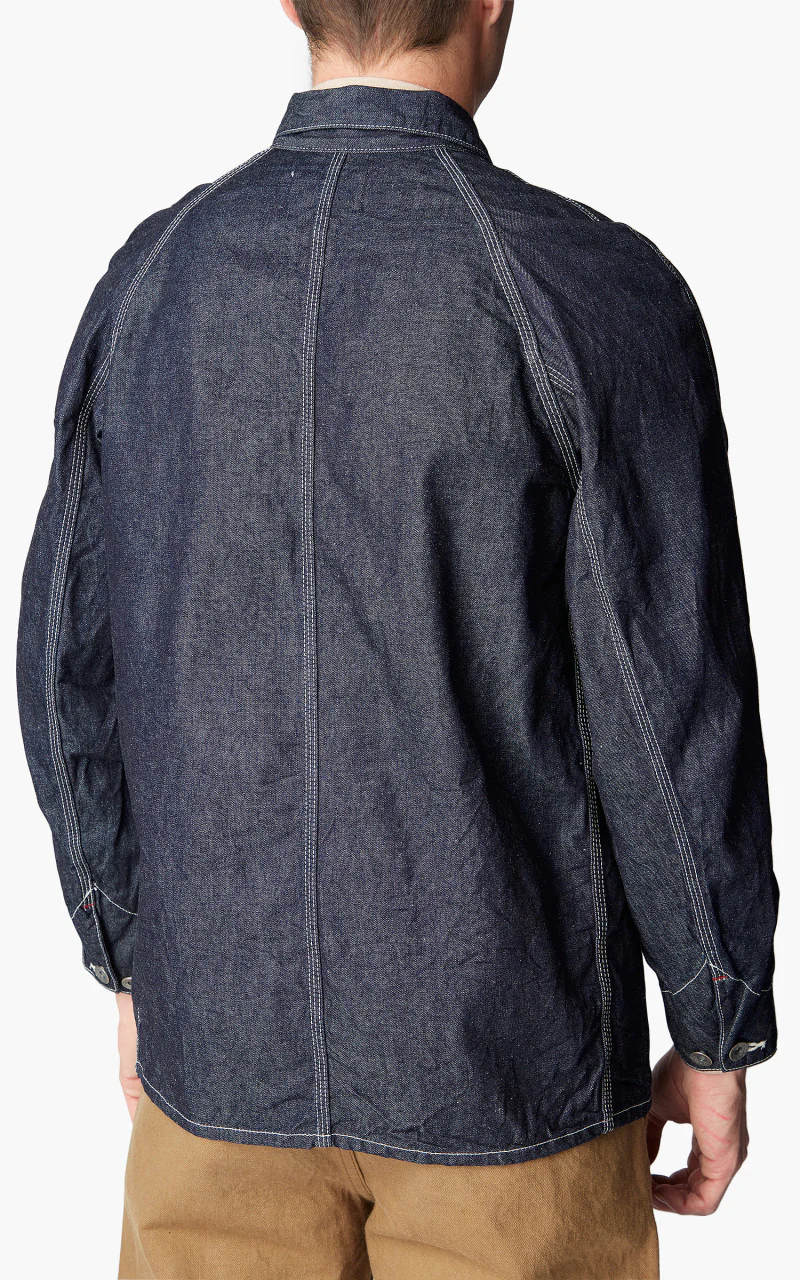 Samurai Jeans HJCA-D10oz Chore Jacket Selvedge Pure Indigo 10oz - Image 6