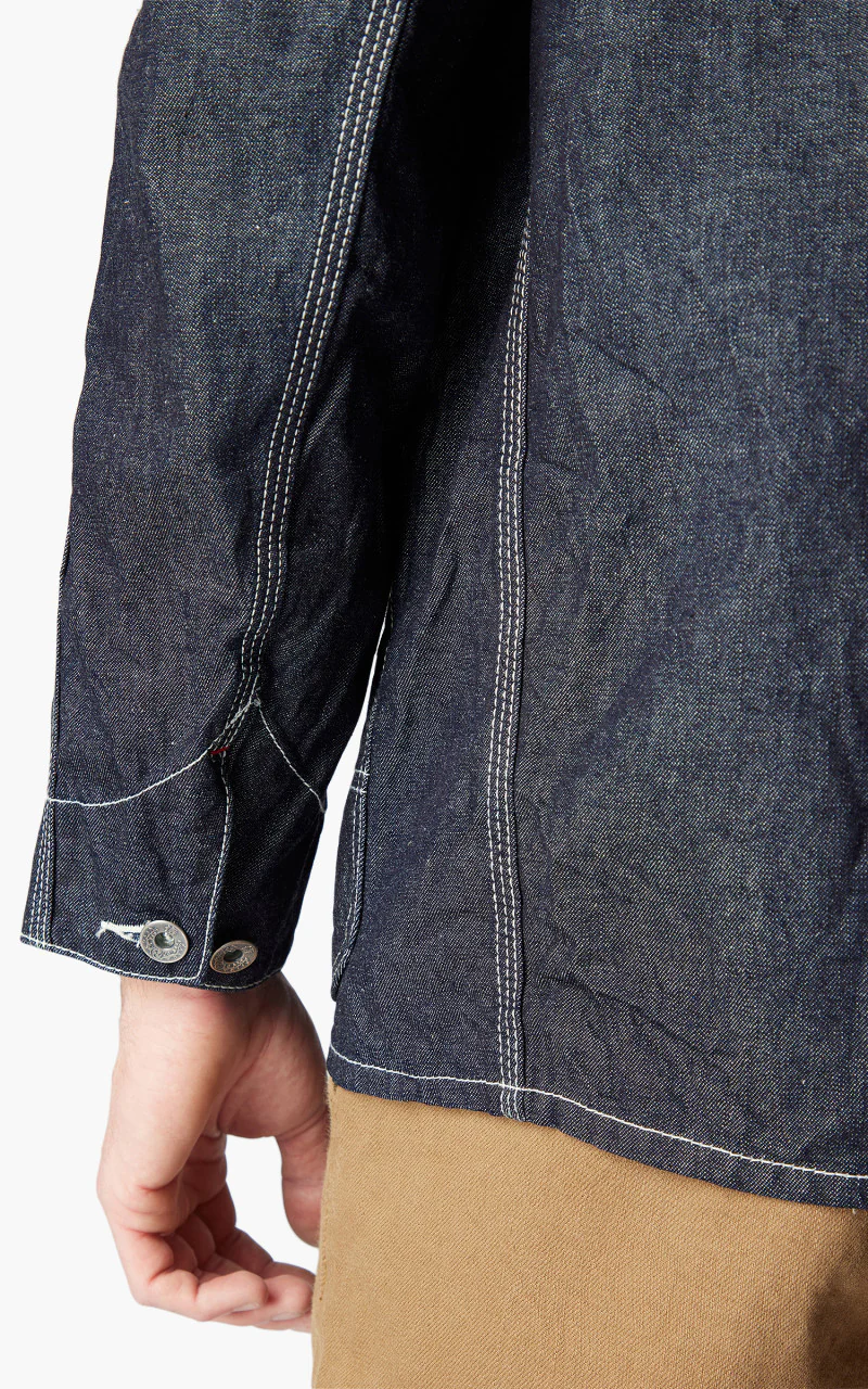 Samurai Jeans HJCA-D10oz Chore Jacket Selvedge Pure Indigo 10oz - Image 7