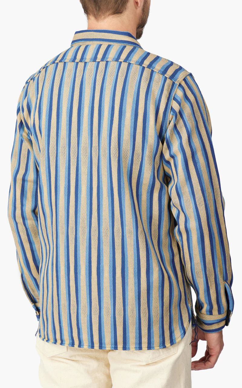 Samurai Jeans SDN23-01 “Drunk Stripe" Flannel Work Shirt Yellow - Image 6