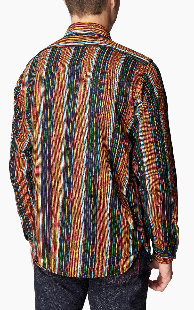 Samurai Jeans SIN23-02W Heavyweight Slubby Flannel Shirt Orange - Image 6