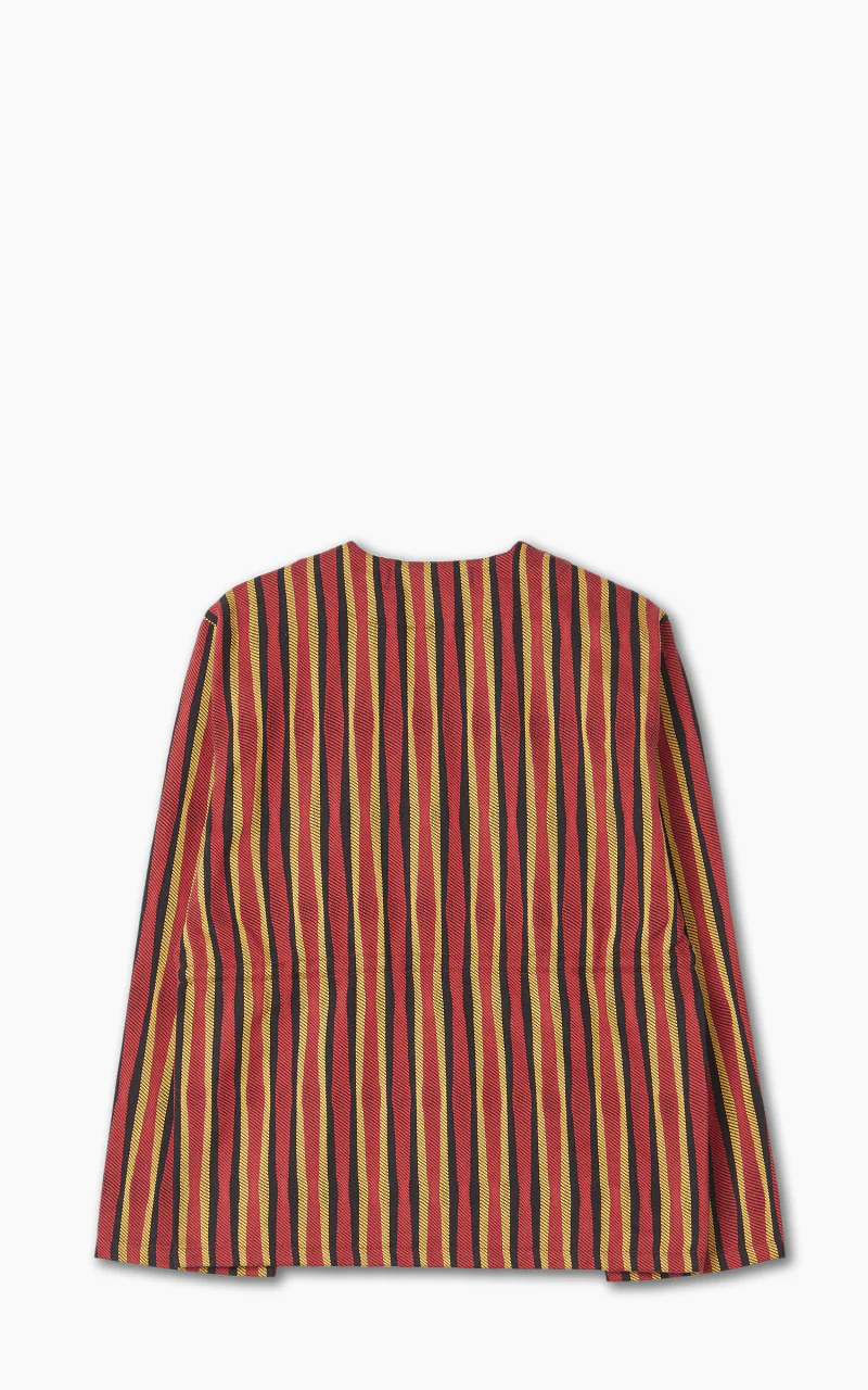 Samurai Jeans SJMJ23-LNR “Drunk Stripe" Flannel Liner Jacket Red - Image 3