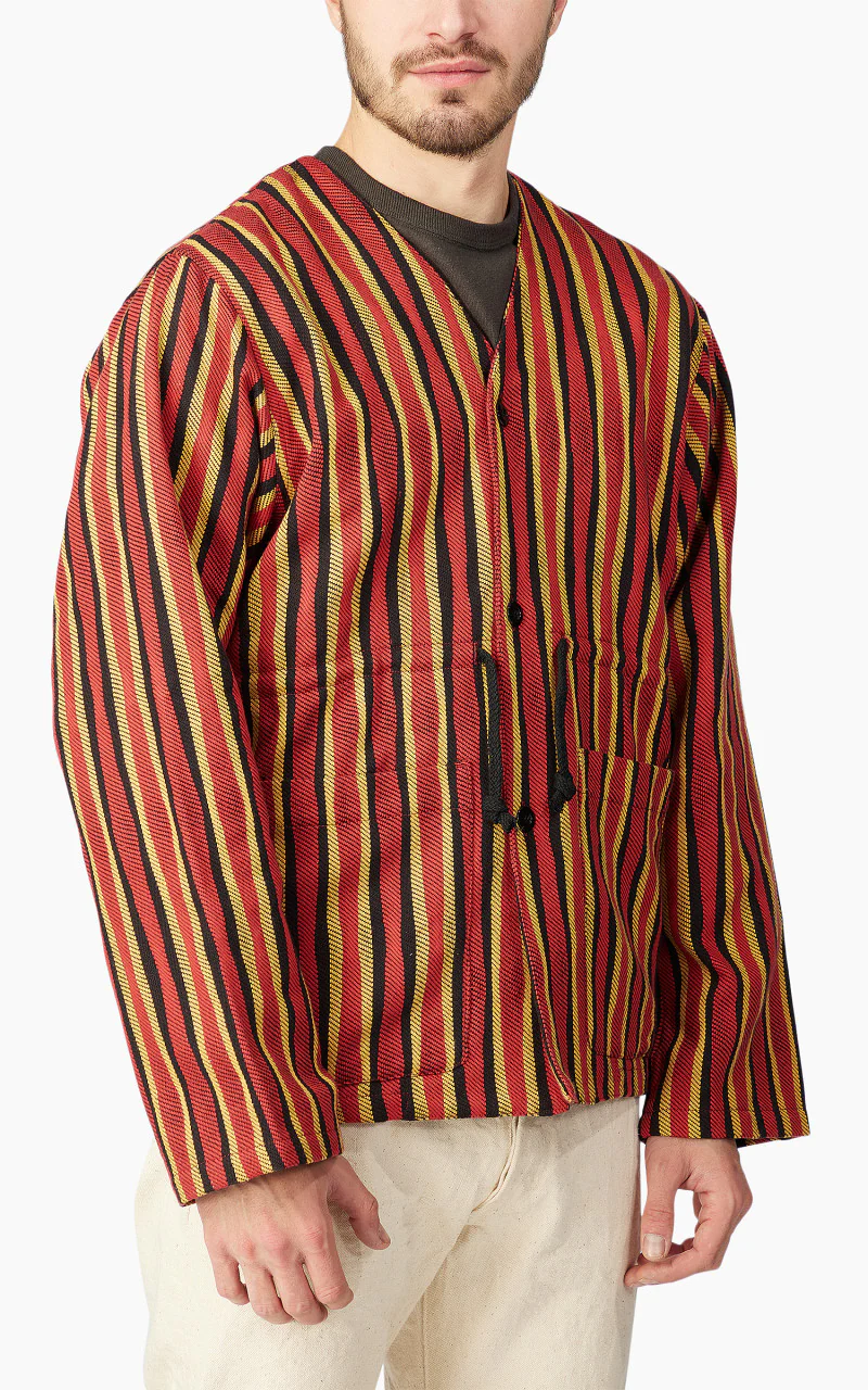 Samurai Jeans SJMJ23-LNR “Drunk Stripe" Flannel Liner Jacket Red - Image 4
