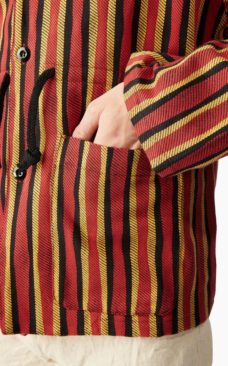 Samurai Jeans SJMJ23-LNR “Drunk Stripe" Flannel Liner Jacket Red - Image 5