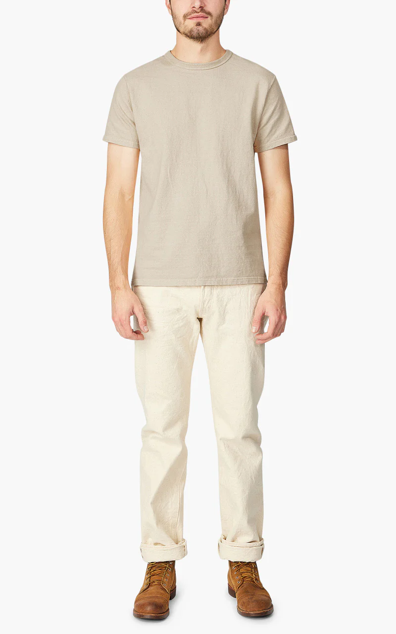 Samurai Jeans SJST-SC01 Japanese Cotton Made Crew Neck Tee Kuri Light - Image 2