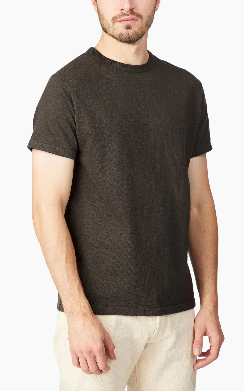 Samurai Jeans SJST-SC01 Japanese Cotton Made Crew Neck Tee Kuromame - Image 4
