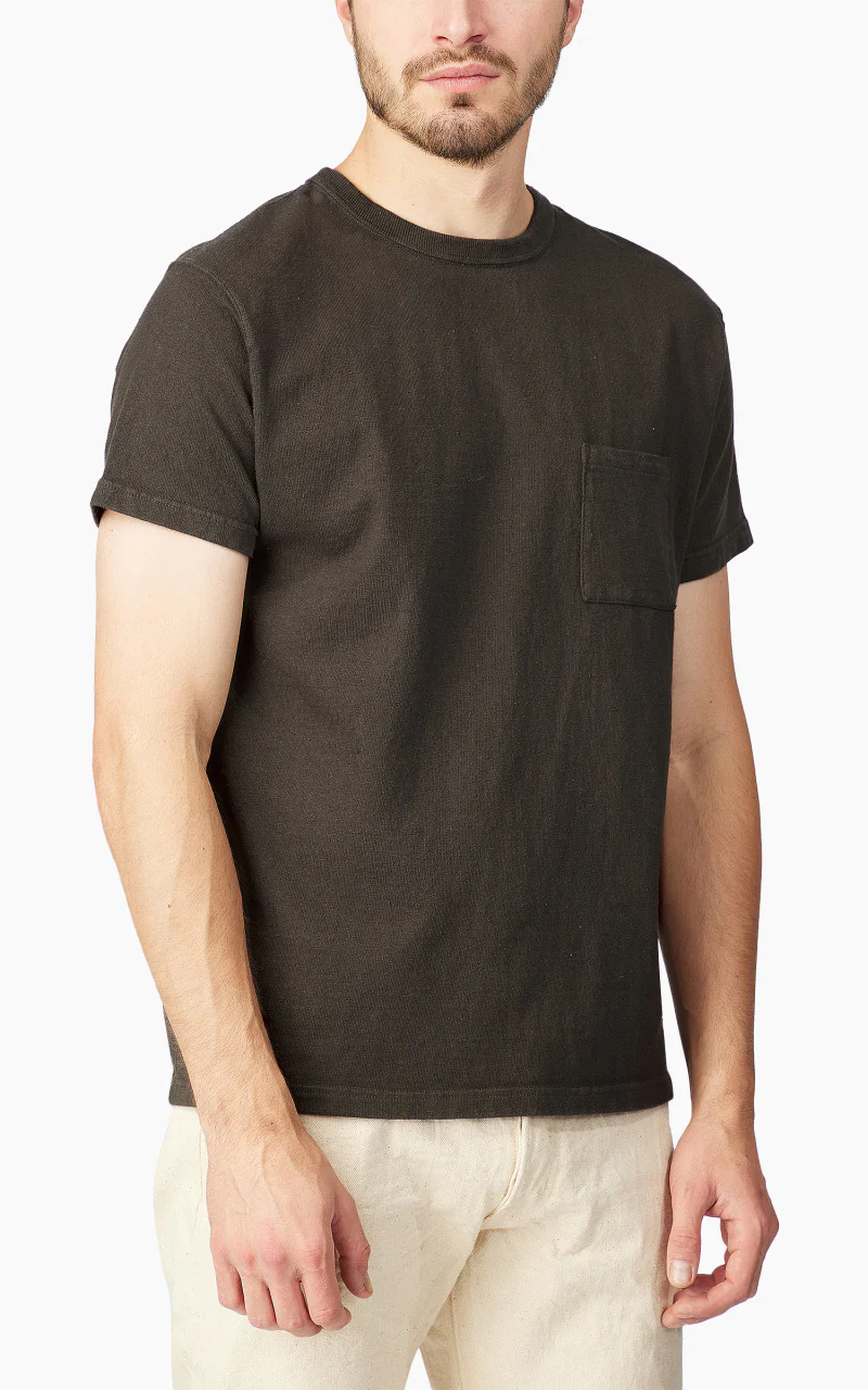 Samurai Jeans SJST-SC03 Japanese Cotton Made Pocket Tee Kuromame - Image 4