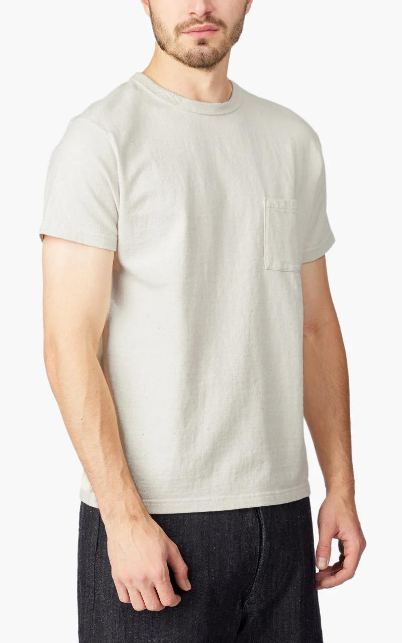 Samurai Jeans SJST-SC03 Japanese Cotton Made Pocket Tee Natural - Image 4
