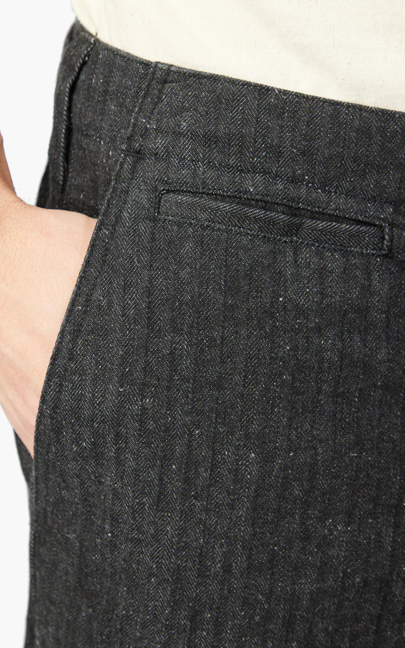 Samurai Jeans SWC600C23-HB Wide Work Pants Neppy HBT Black 13oz - Image 5