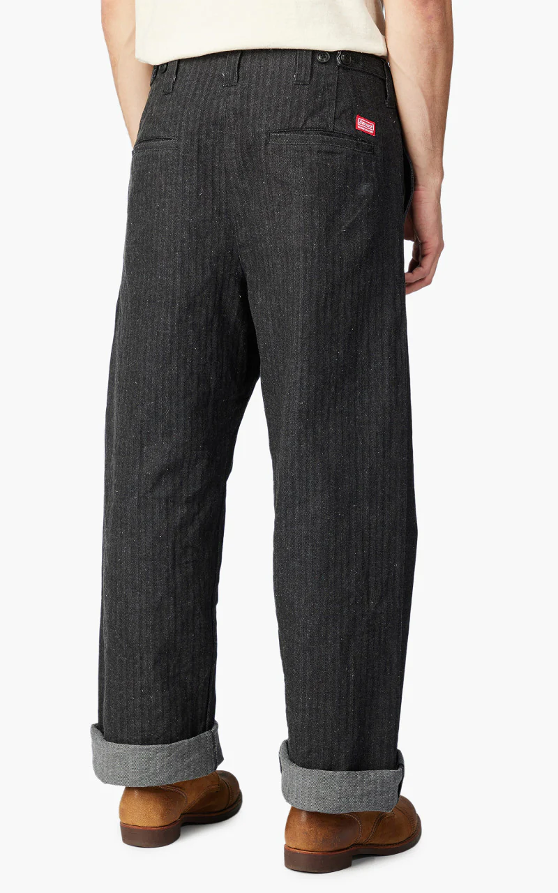 Samurai Jeans SWC600C23-HB Wide Work Pants Neppy HBT Black 13oz - Image 6