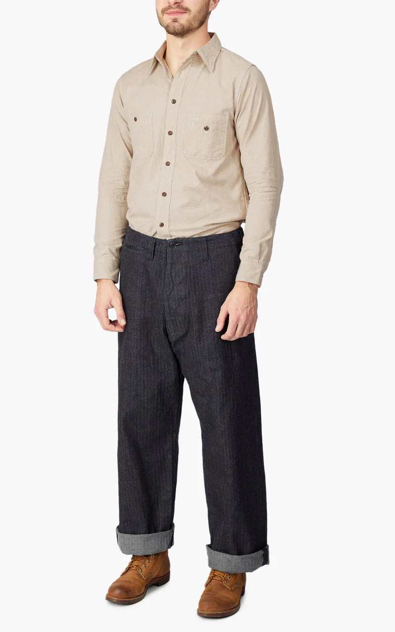 Samurai Jeans SWC600C23-HB Wide Work Pants Neppy HBT Indigo 13oz - Image 2