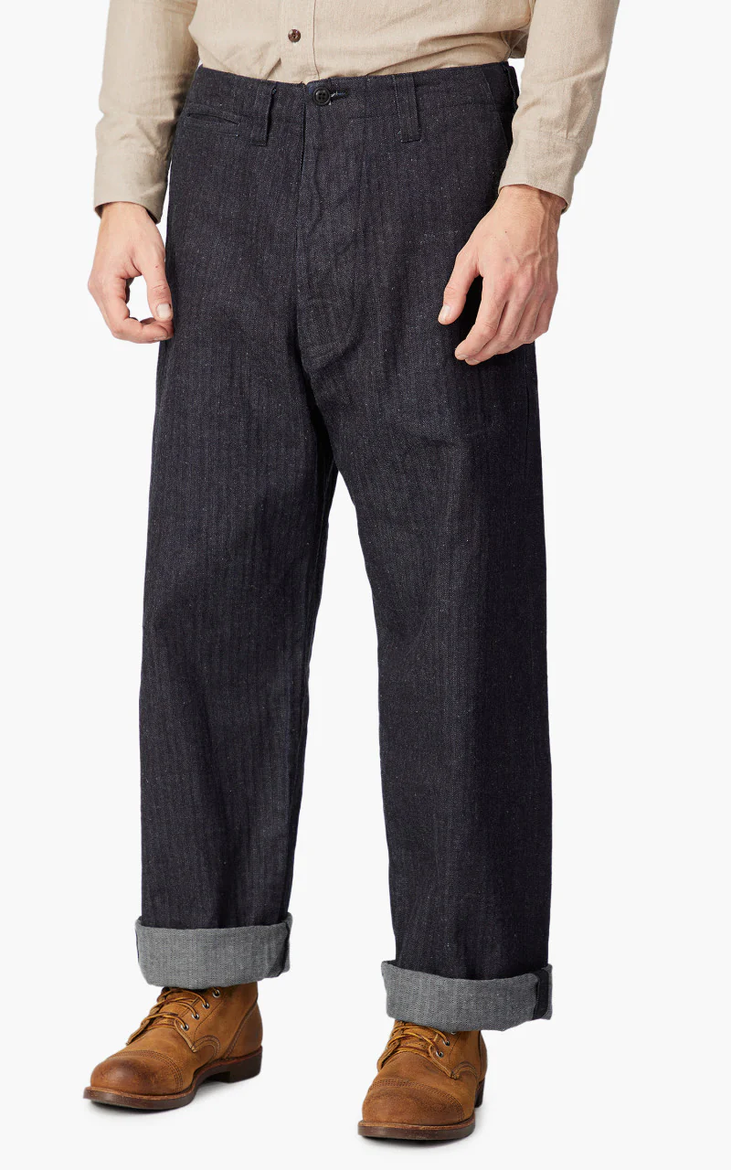 Samurai Jeans SWC600C23-HB Wide Work Pants Neppy HBT Indigo 13oz - Image 4