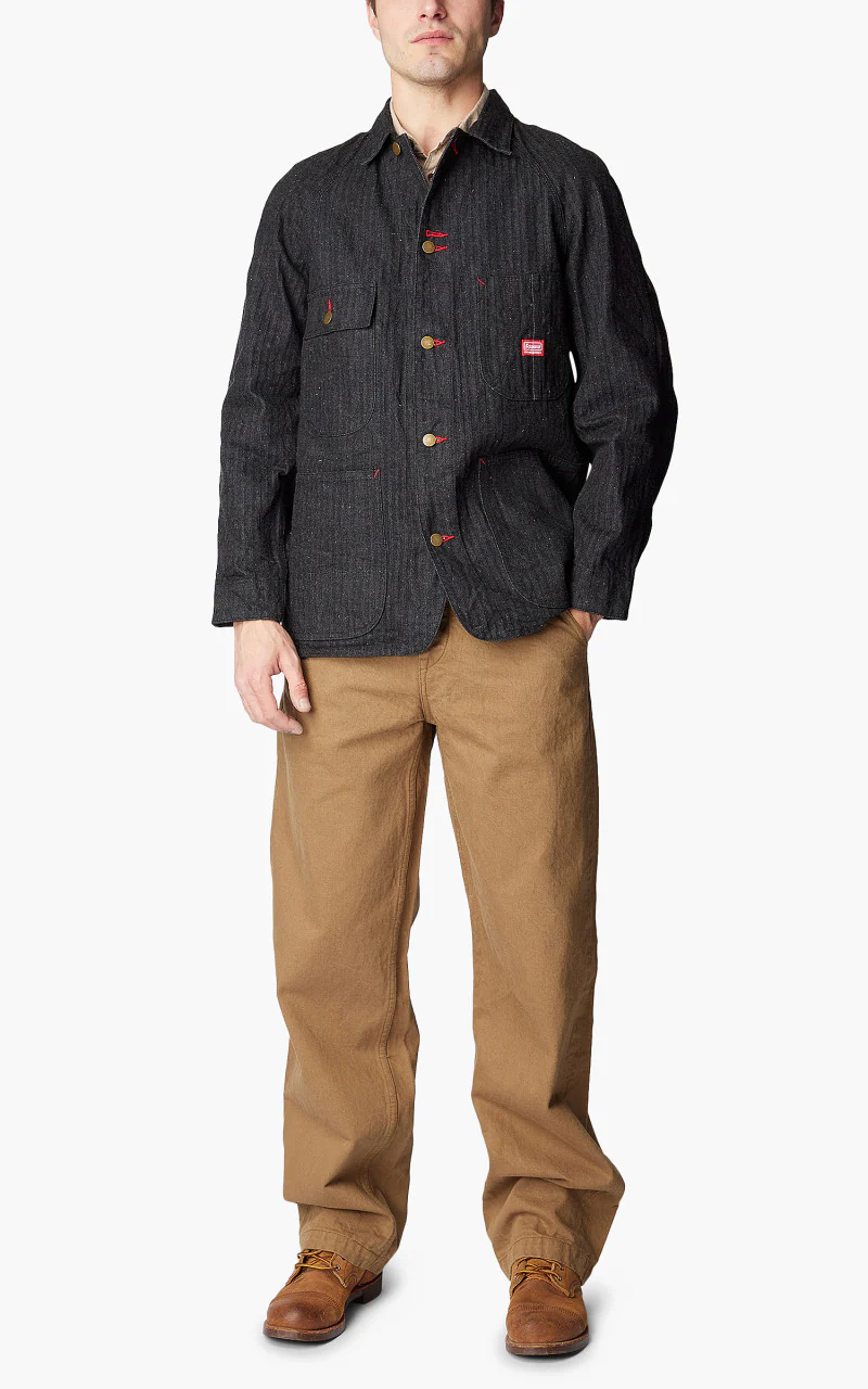 Samurai Jeans SWCCA-HB Chore Jacket Neppy HBT Black 13oz - Image 2