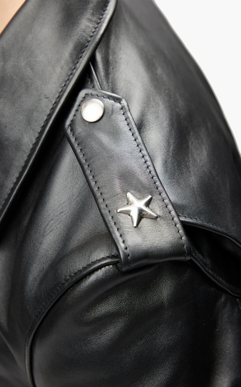 Schott NYC 613 One Star Perfecto Motorcycle Leather Jacket Black - Image 6
