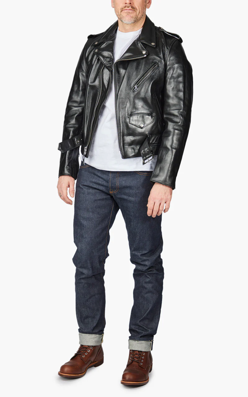 Schott NYC 618HH Horsehide Perfecto Leather Jacket Black - Image 2