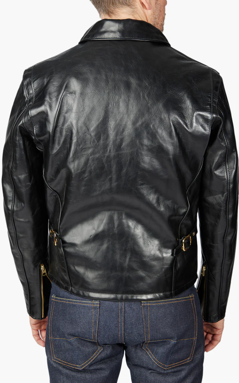 Schott NYC 689H Racer Motorcycle Leather Jacket Black - Image 7