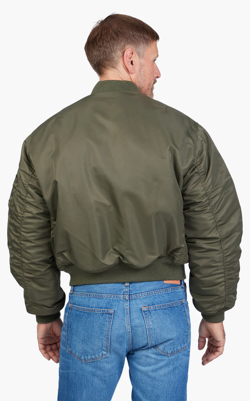 Schott NYC Airforce 90s Fit MA-1 Bomber Jacket Army Khaki - Image 9