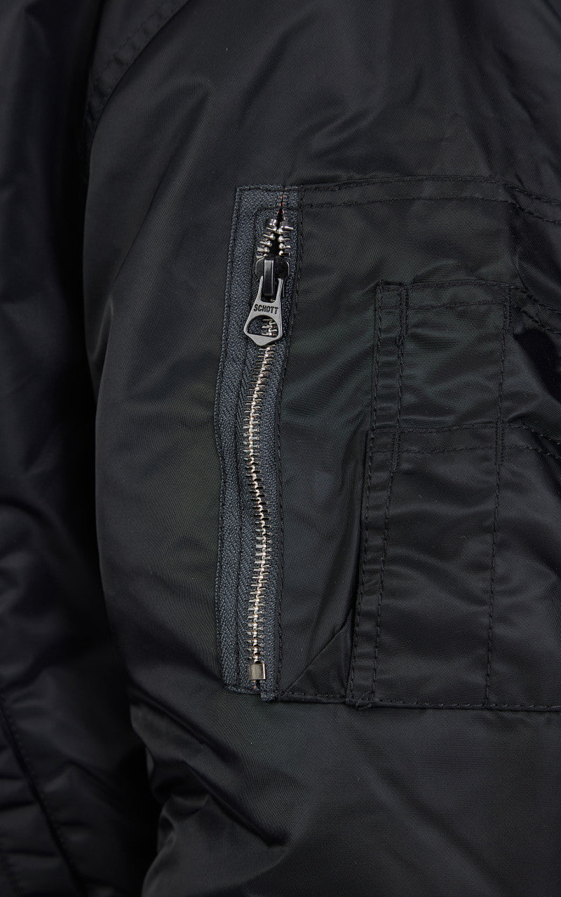 Schott NYC Airforce 90s Fit MA-1 Bomber Jacket Black - Image 8