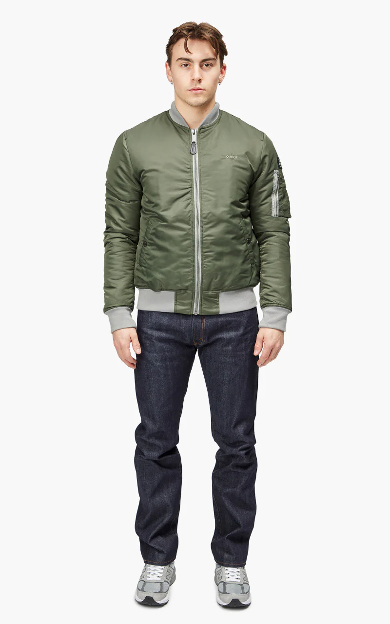 Schott NYC Airforce RS Bomber Jacket Sage Khaki - Image 2