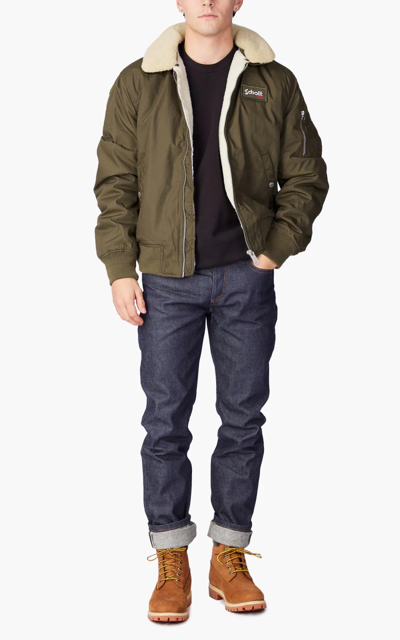 Schott NYC B18 Pilot Jacket Dark Khaki - Image 2