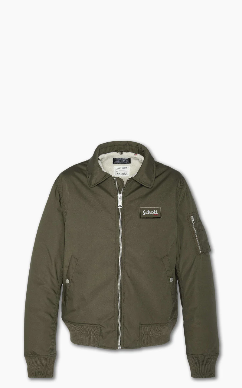 Schott NYC B18 Pilot Jacket Dark Khaki - Image 3