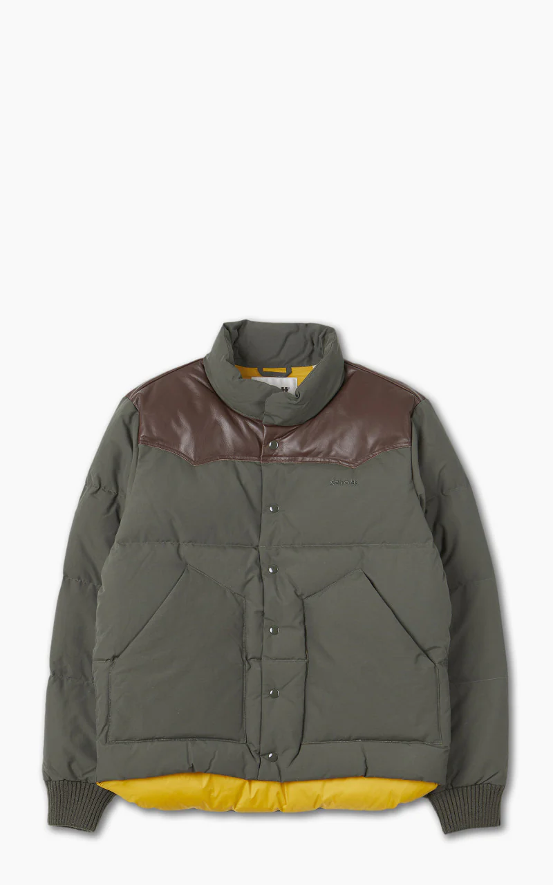 Schott NYC Blackburn Rancher Puffer Jacket Khaki