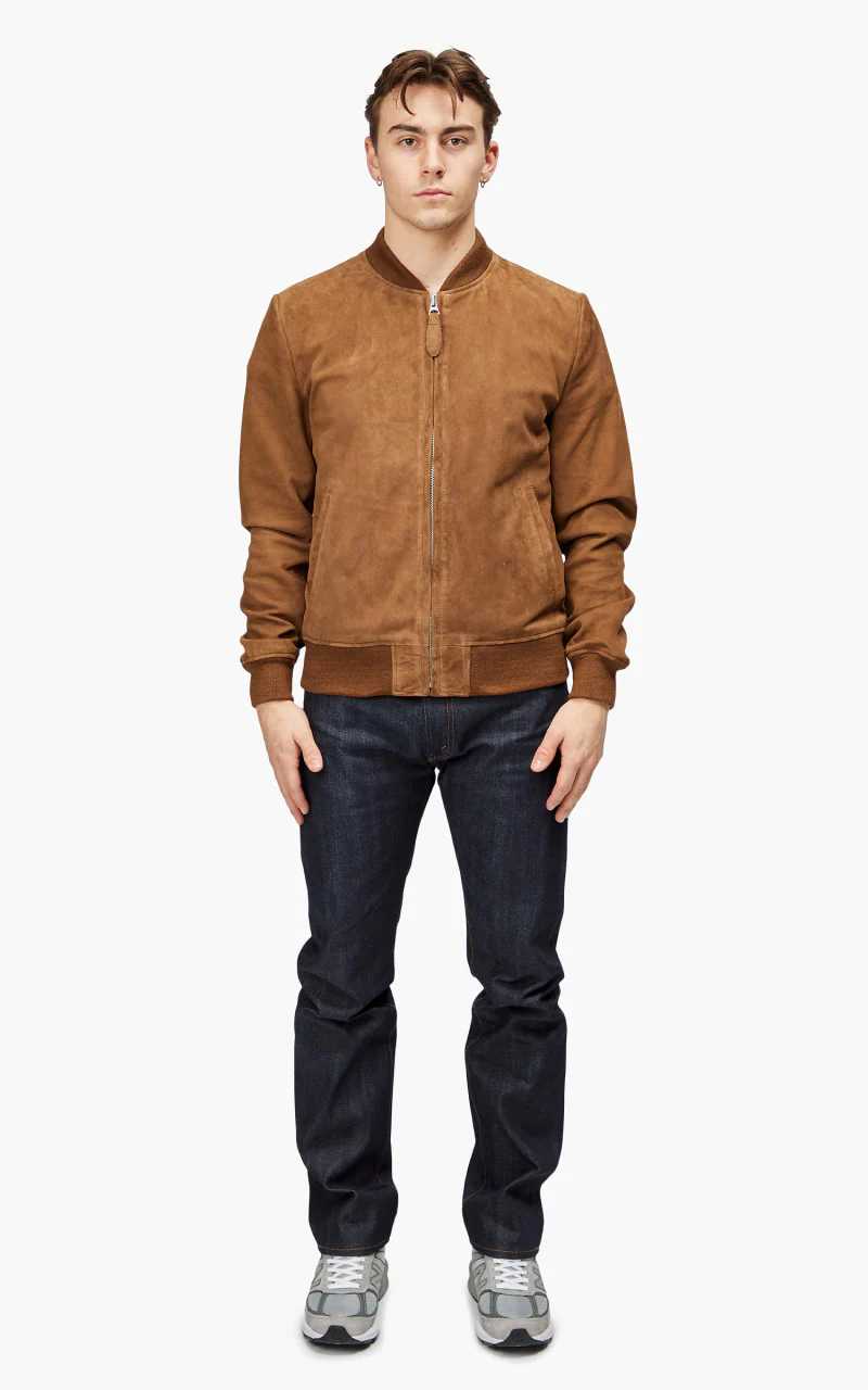 Schott NYC LC300 Suede Bomber Jacket Rust - Image 2