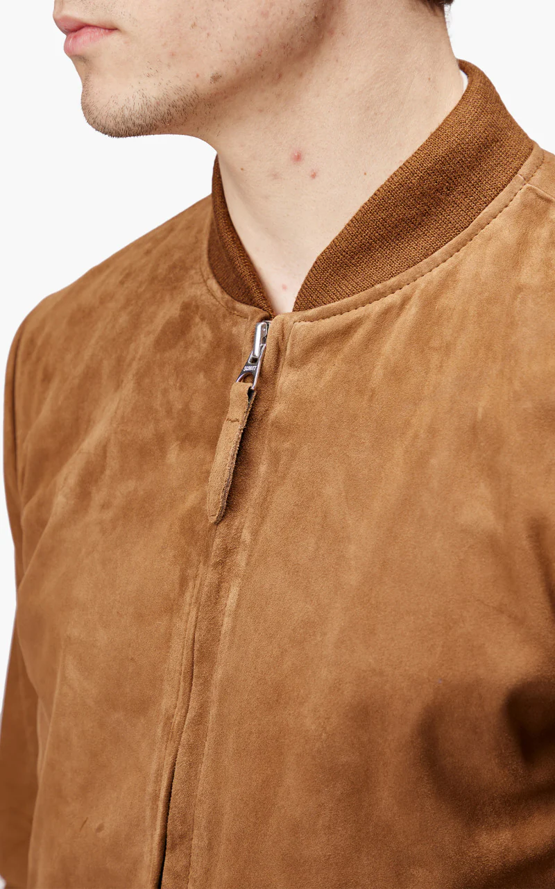 Schott NYC LC300 Suede Bomber Jacket Rust - Image 6