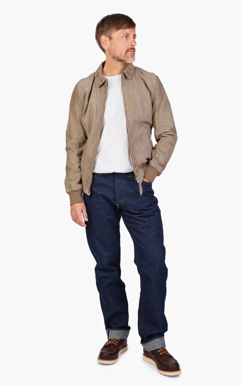 Schott NYC LCYALESS Jacket Suede Dark Beige - Image 4