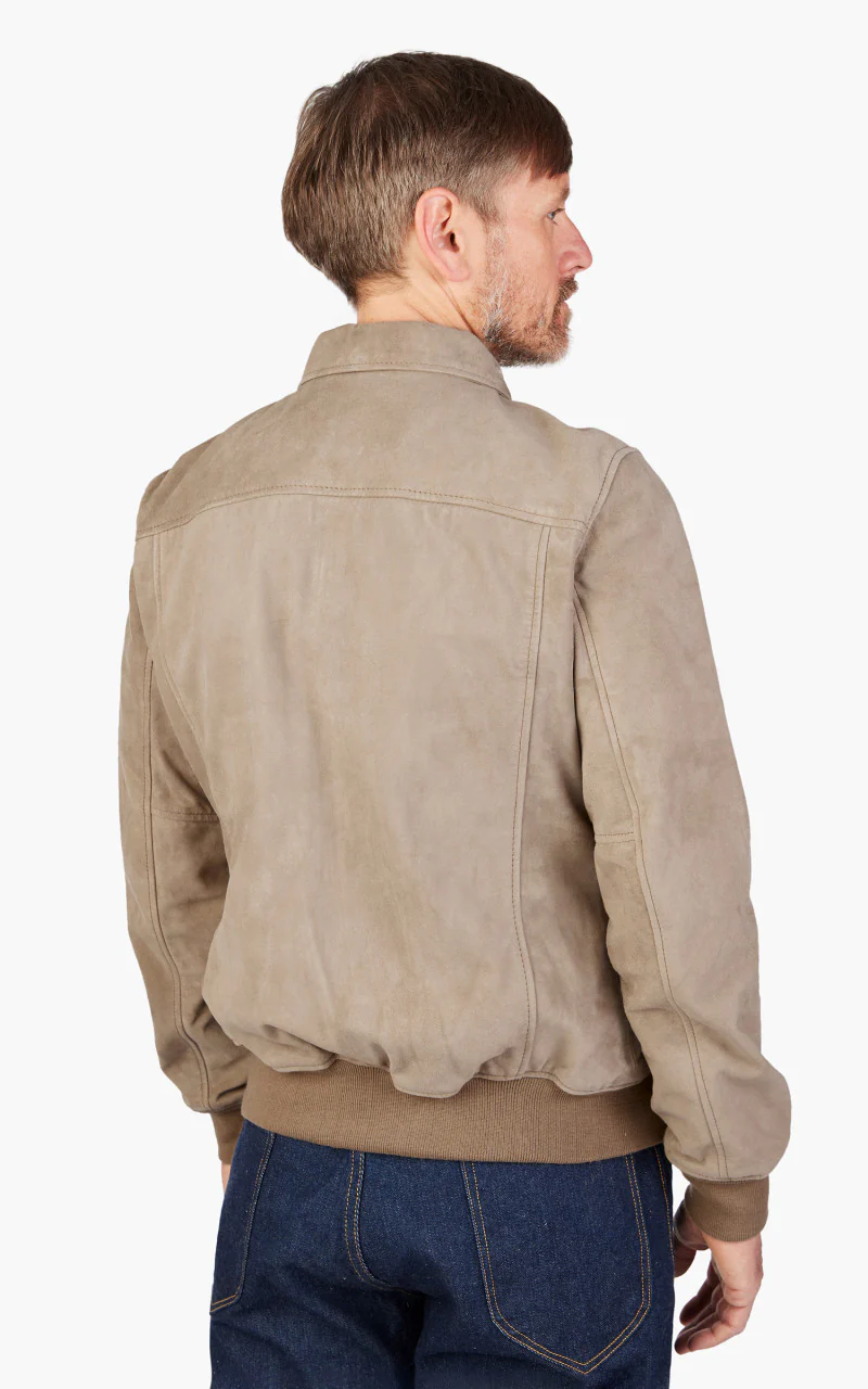 Schott NYC LCYALESS Jacket Suede Dark Beige - Image 7