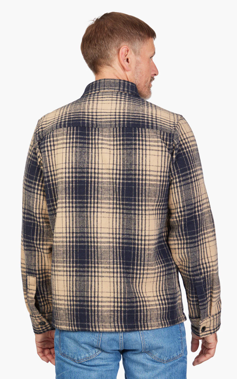 Schott NYC Overshirt Dark Navy Check - Image 6