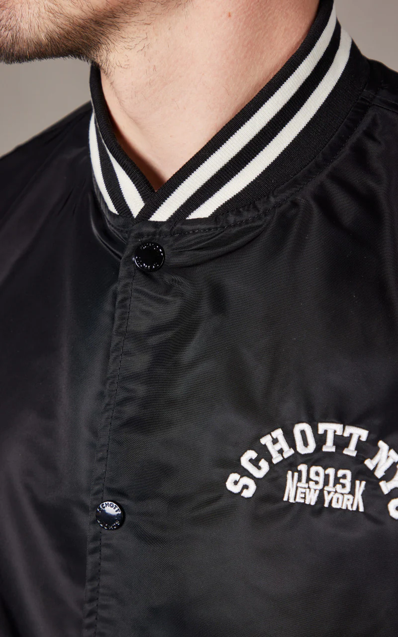 Schott NYC Princeton1 Varsity Jacket Black - Image 6
