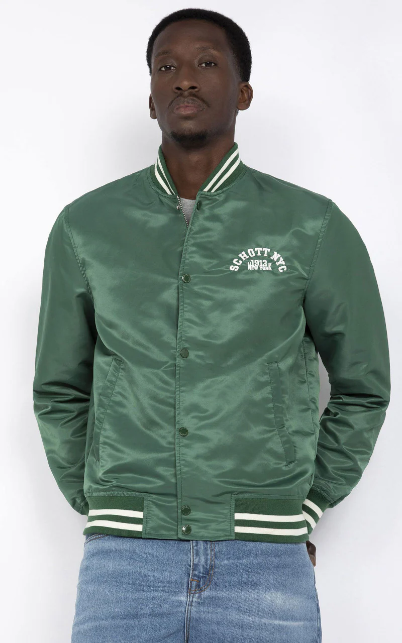 Schott NYC Princeton1 Varsity Jacket Green - Image 2
