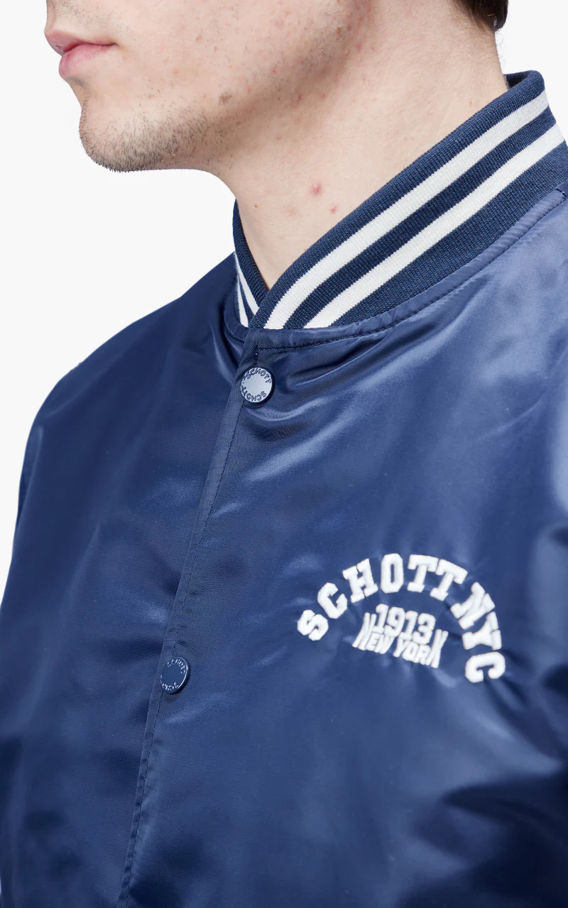 Schott NYC Princeton1 Varsity Jacket Midnight - Image 7