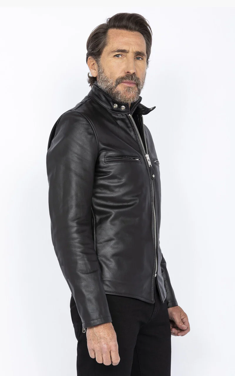 Schott NYC Racer Leather Jacket 100th Anniversary Mythical Black - Image 2