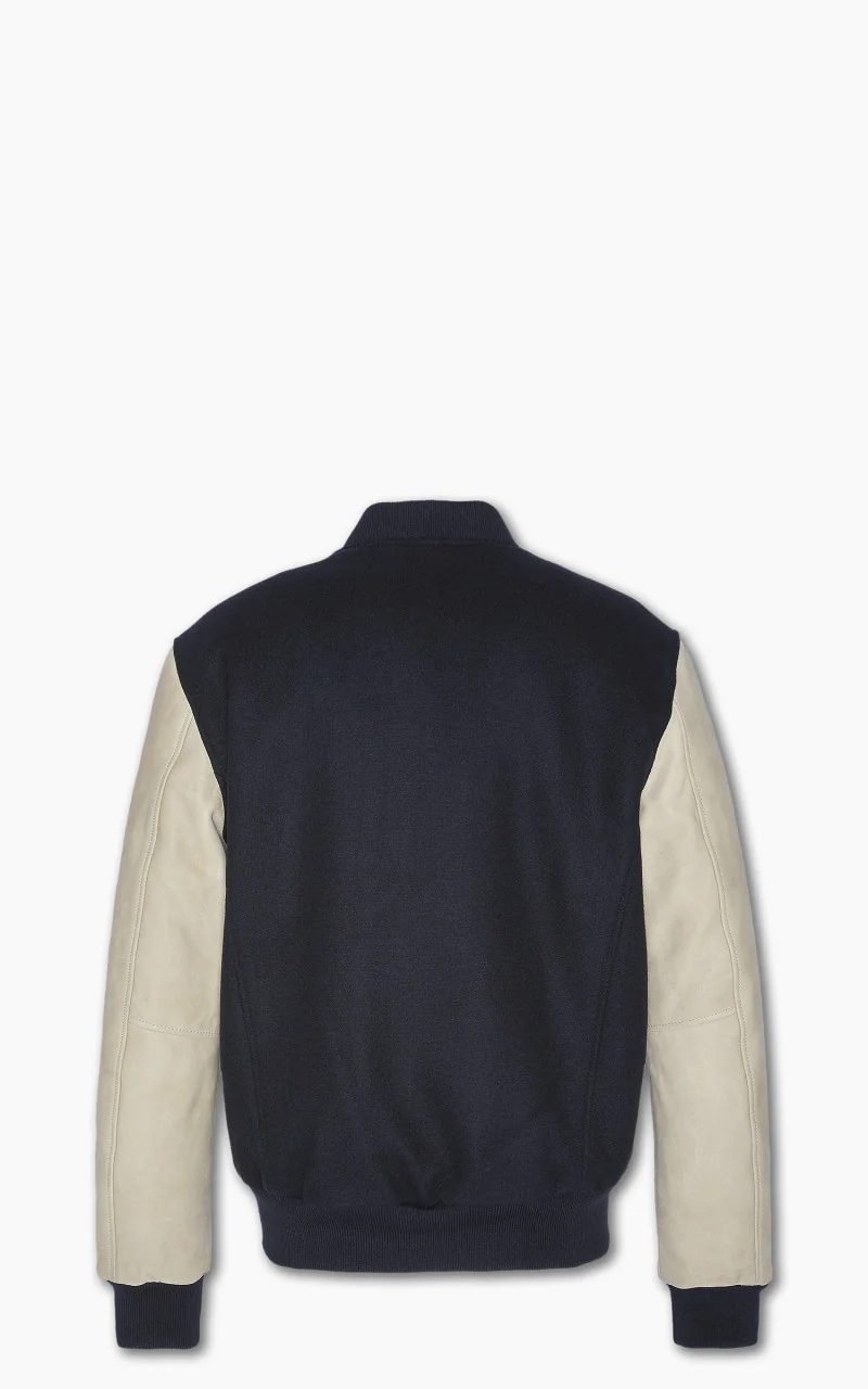 Schott NYC Varsity Jacket LCUSA Navy/Beige - Image 3