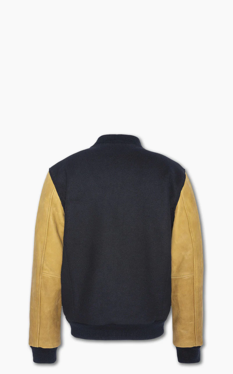 Schott NYC Varsity Jacket LCUSA Navy/Cognac - Image 3