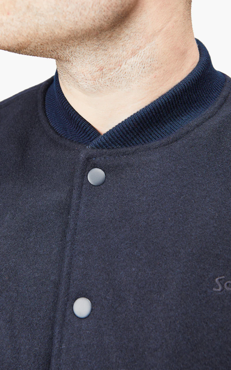 Schott NYC Varsity Jacket LCUSA Navy/Cognac - Image 8