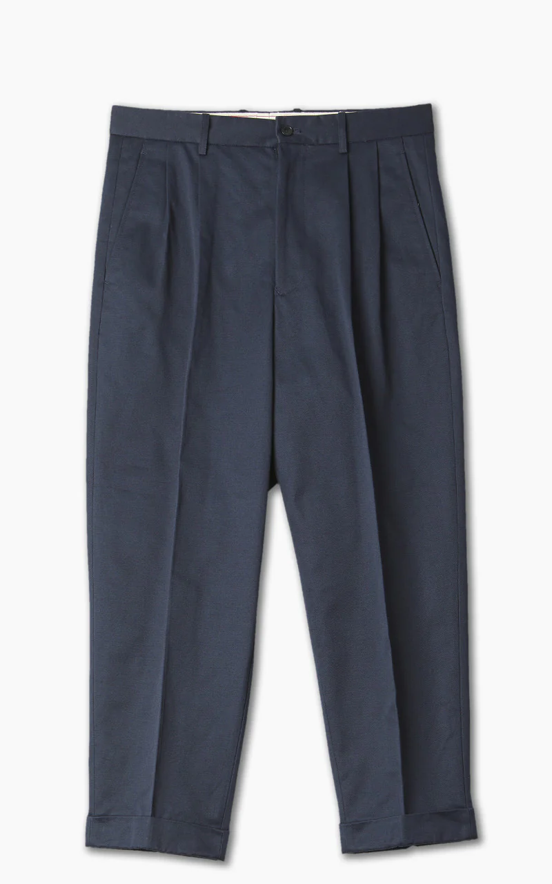 Scye San Joaquin Chino 2Pleated Tapered Pants Navy
