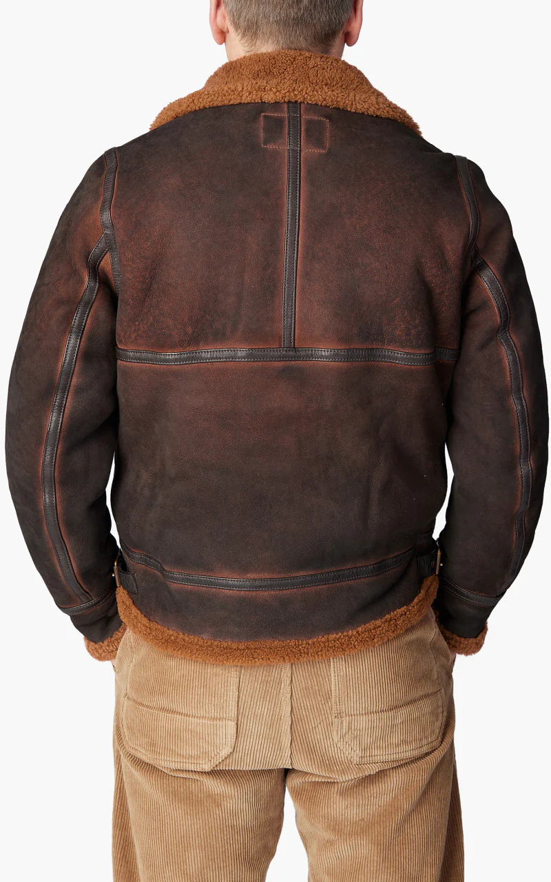 Shangri-La Heritage Aviatore B-3 Shearling Leather Jacket Castagno - Image 12