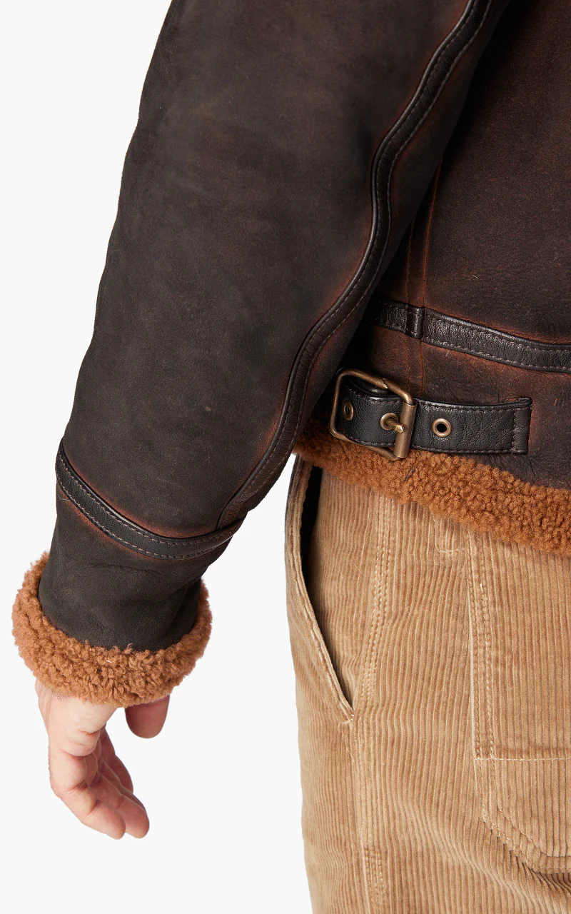 Shangri-La Heritage Aviatore B-3 Shearling Leather Jacket Castagno - Image 13