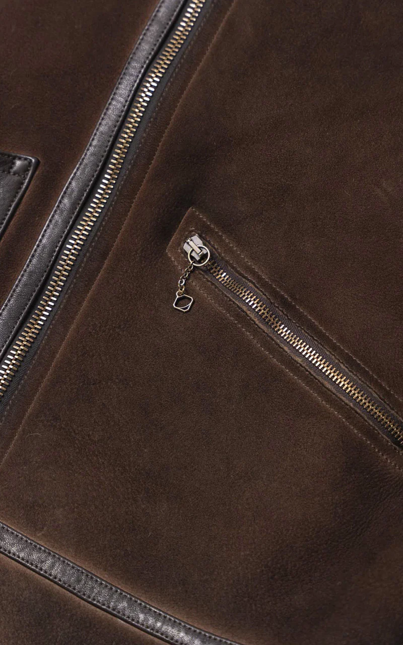 Shangri-La Heritage Aviatore B-3 Shearling Leather Jacket Castagno - Image 8