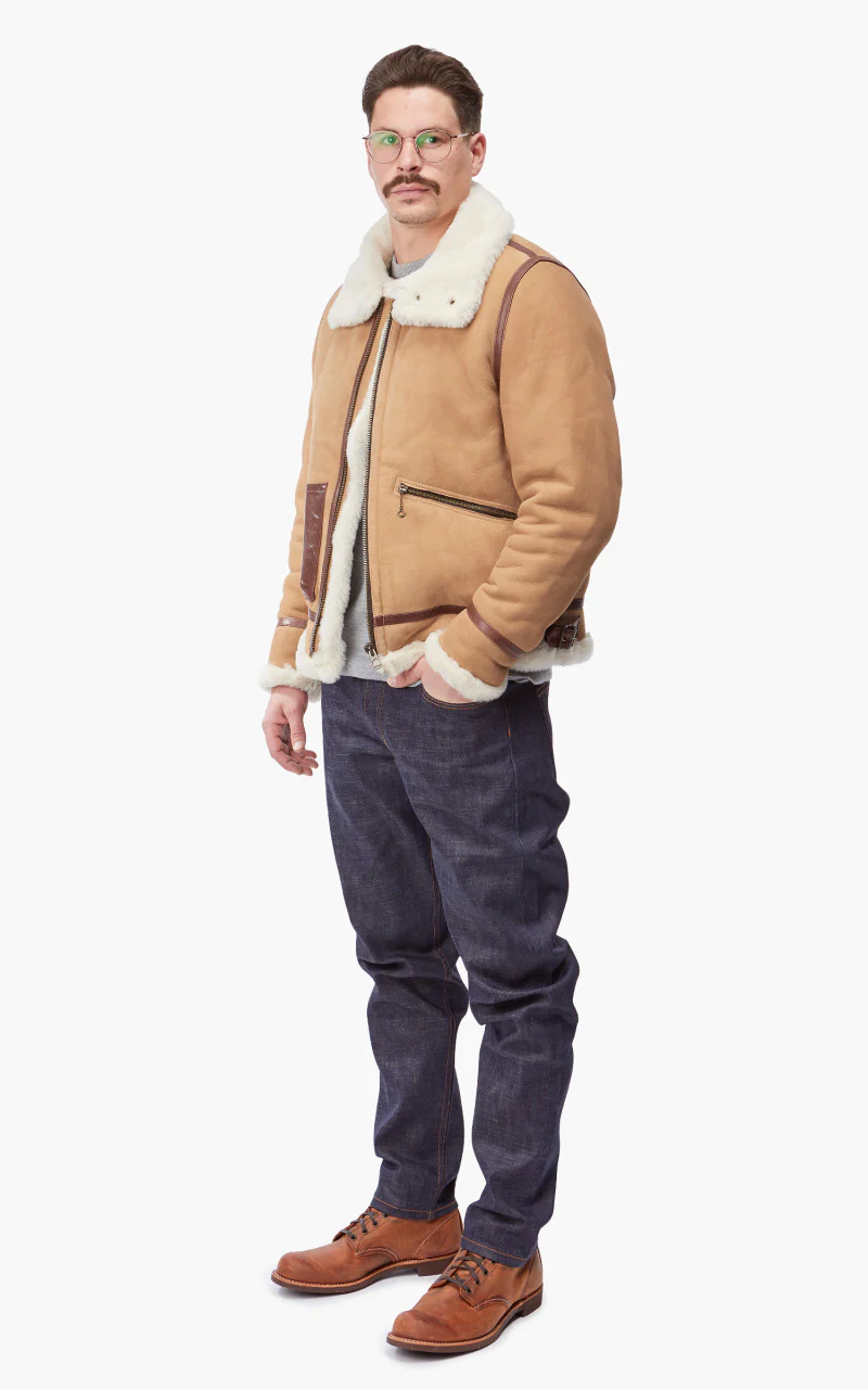 Shangri-La Heritage Aviatore B-3 Shearling Leather Jacket Sabbia - Image 10